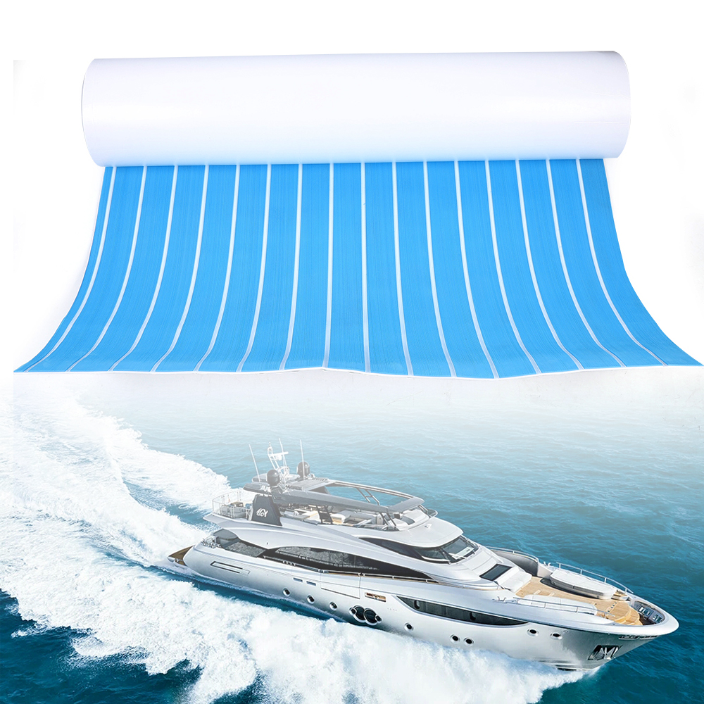 240x90x0,6cm Rutschfeste Bodenmatte aus Schaumstoff aus Teakholz, Bodenmatte für Wohnmobil, Boot, Deck, Yacht, Boden