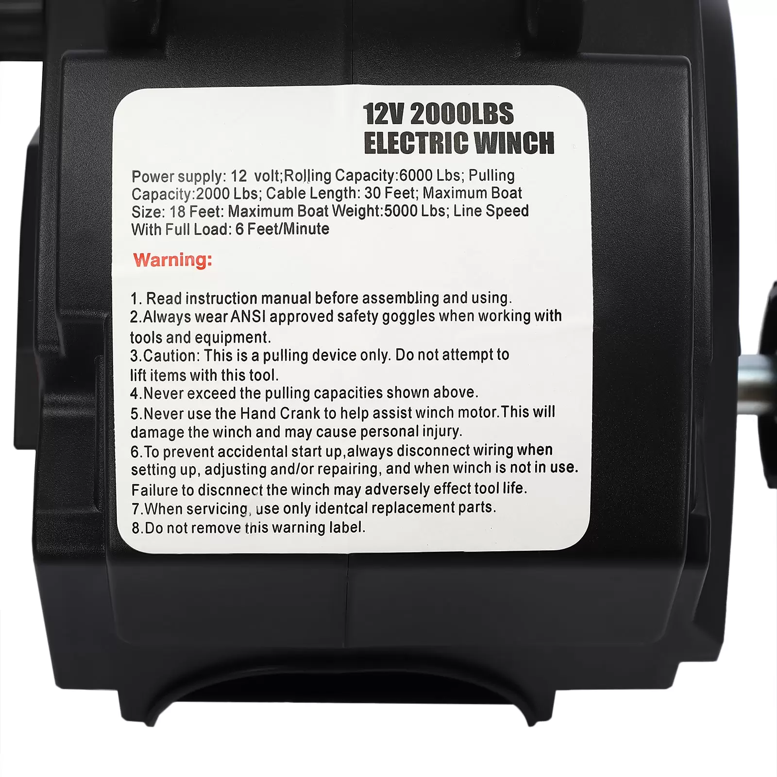 Elektrische Ankerwinde mit drahtloser Fernbedienung 906 kg 6000 lbs Kabel 3m 12V 300W Elektrische Ankerwinde mit drahtloser Fernbedienung 906 kg 6000 lbs Kabel 3m 12V 300W