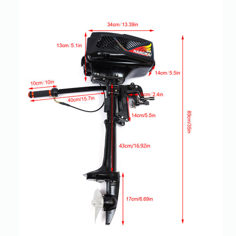 CNCEST 3.6HP 2 Takt Wasserkühlen CDI Zündsystem Außenborder Fischerboot Motor