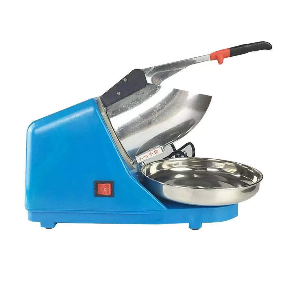 220V Edelstahl Ice Crusher Elektrischer Crusheisbereiter Eiswürfel Eiszerkleinerer Blau