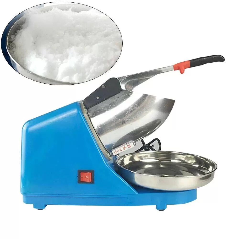220V Edelstahl Ice Crusher Elektrischer Crusheisbereiter Eiswürfel Eiszerkleinerer Blau