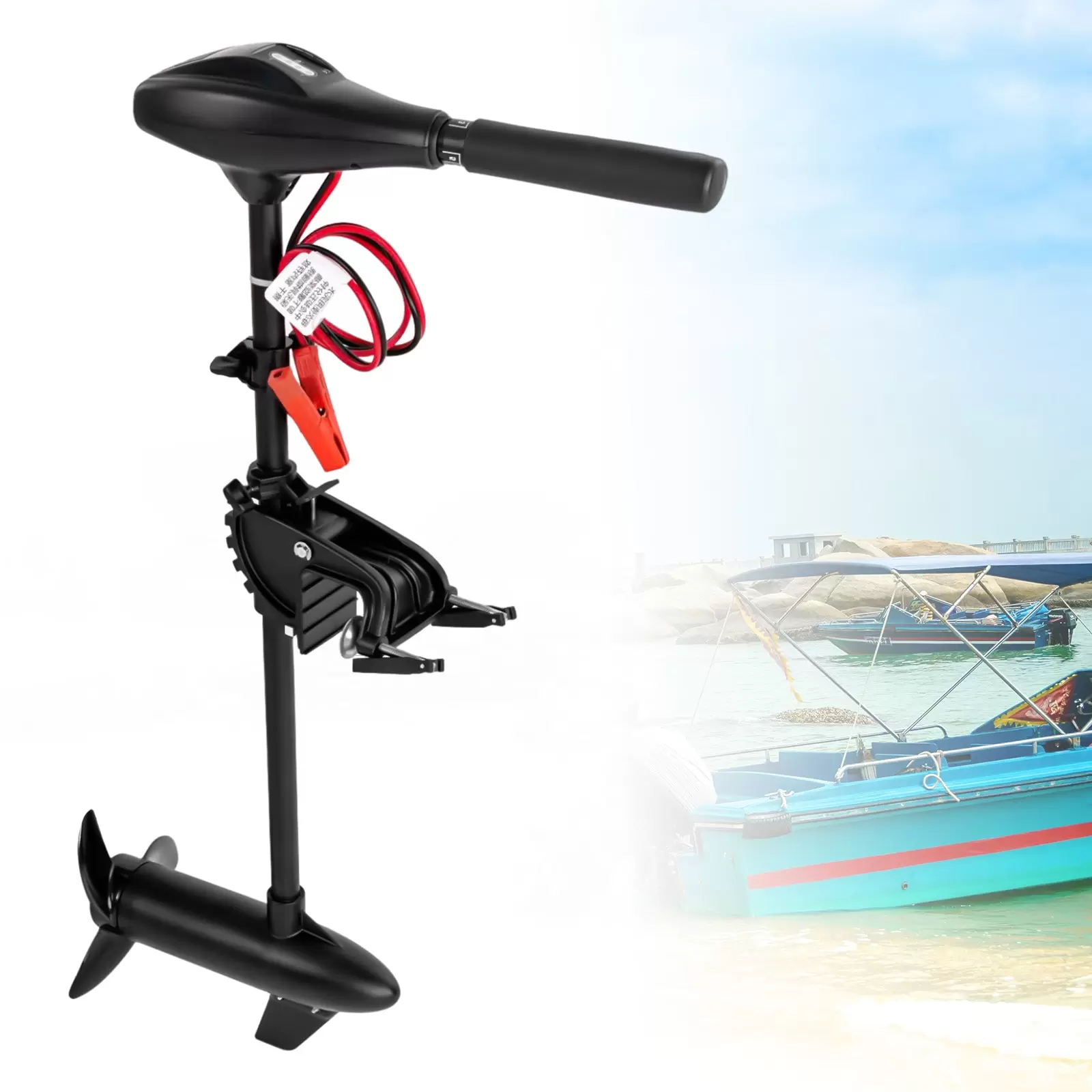CNCEST  600W 12V 58LBS Elektromotor Bootsmotor Trolling Motor Schlauchboot