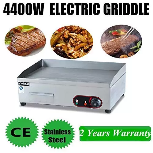 Gastronomie Grillplatte Grill Bratplatte(4400 W, 73x50 cm, 50-300°C, glatt, Gehäuse aus Edelstahl)