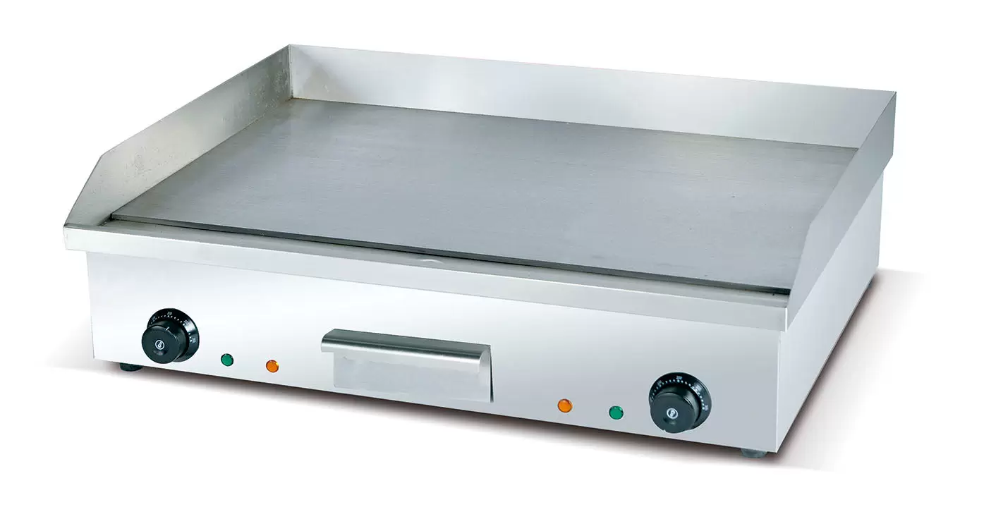 Gastronomie Grillplatte Grill Bratplatte(4400 W, 73x50 cm, 50-300°C, glatt, Gehäuse aus Edelstahl)