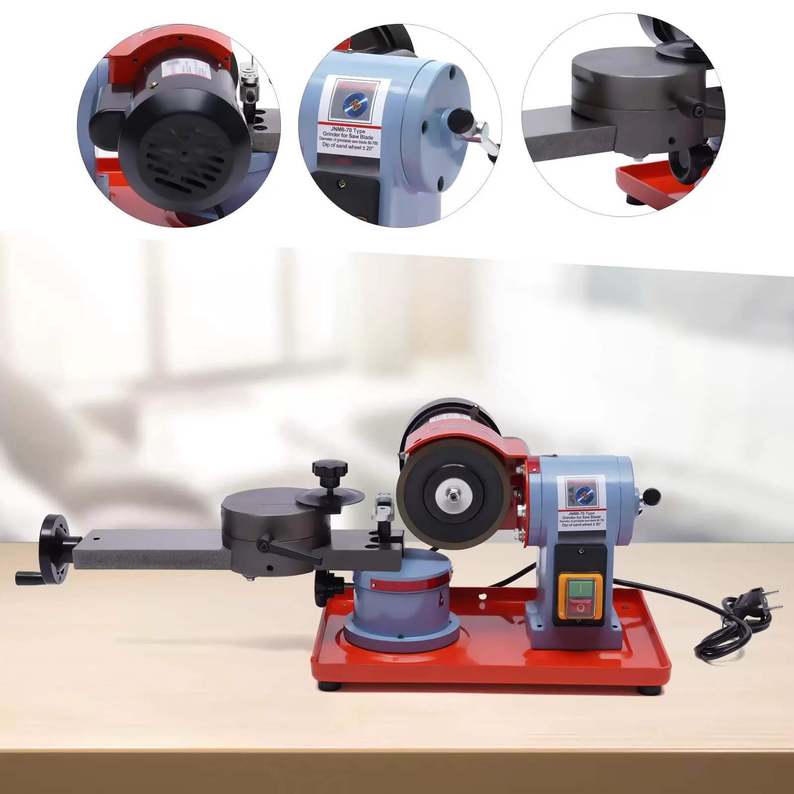 250W Kreissägeblattschärfer Elektrische Rundsägeblattschleifmaschine für Hartmetall HSS Kunststoff Holztisch