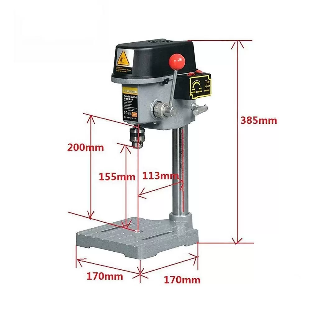 CNCEST Standbohrmaschine 340 Watt Tischbohrmaschine 1-10mm mit Bohrfutter