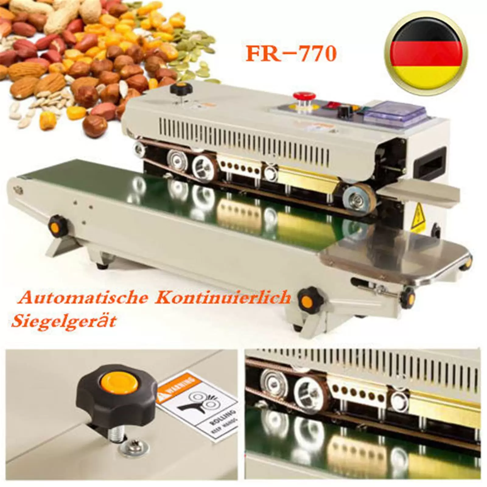 FR-770 Automatisch Kontinuierlich Plastiktüte Sealer Heißsiegelmaschine 0-300°C
