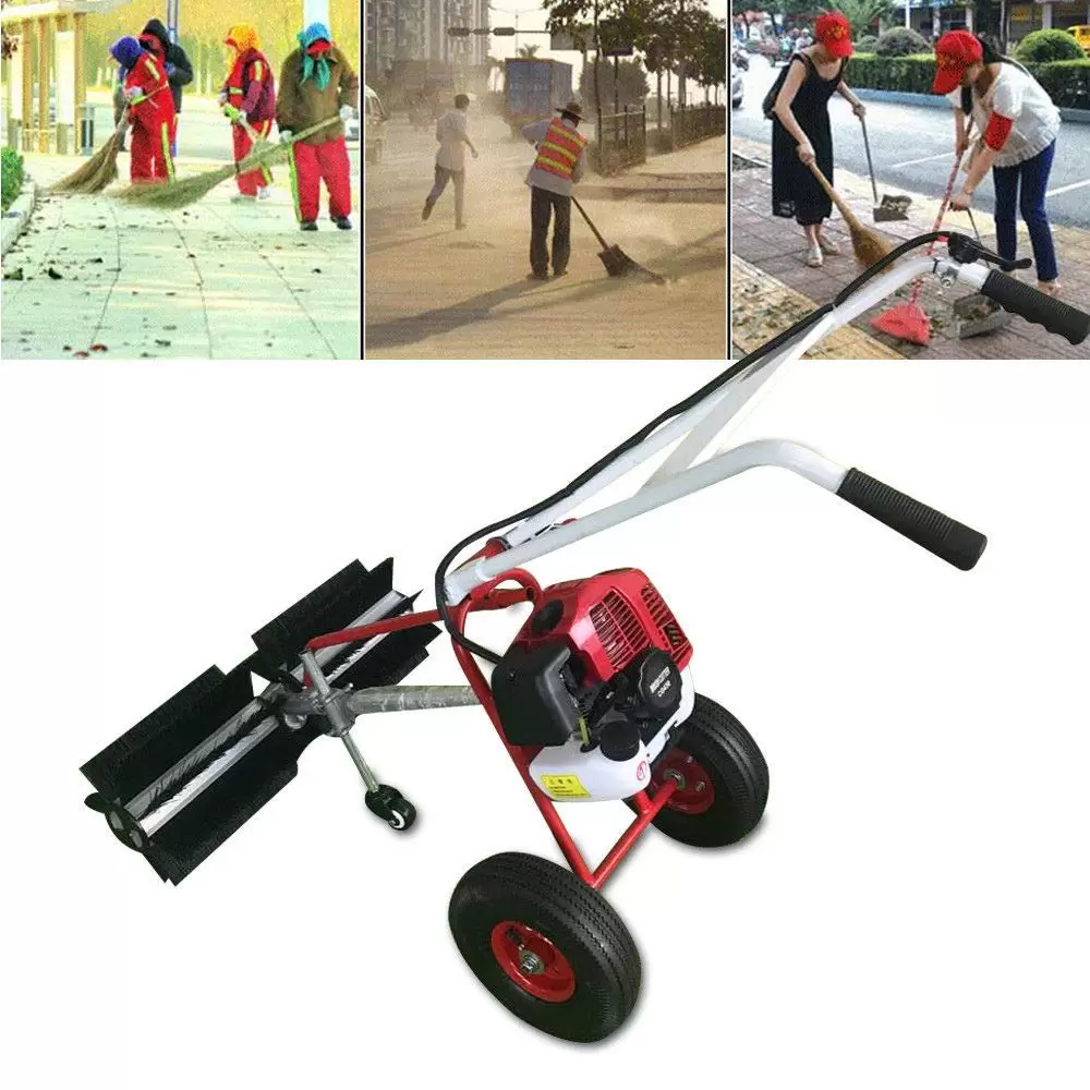Benzin Kehrmaschine Motorbesen Kehrbesen Schneeschieber Kehrgerät Motor  43CC/ 2 Takt/ 1.7 PS/ 1.25KW