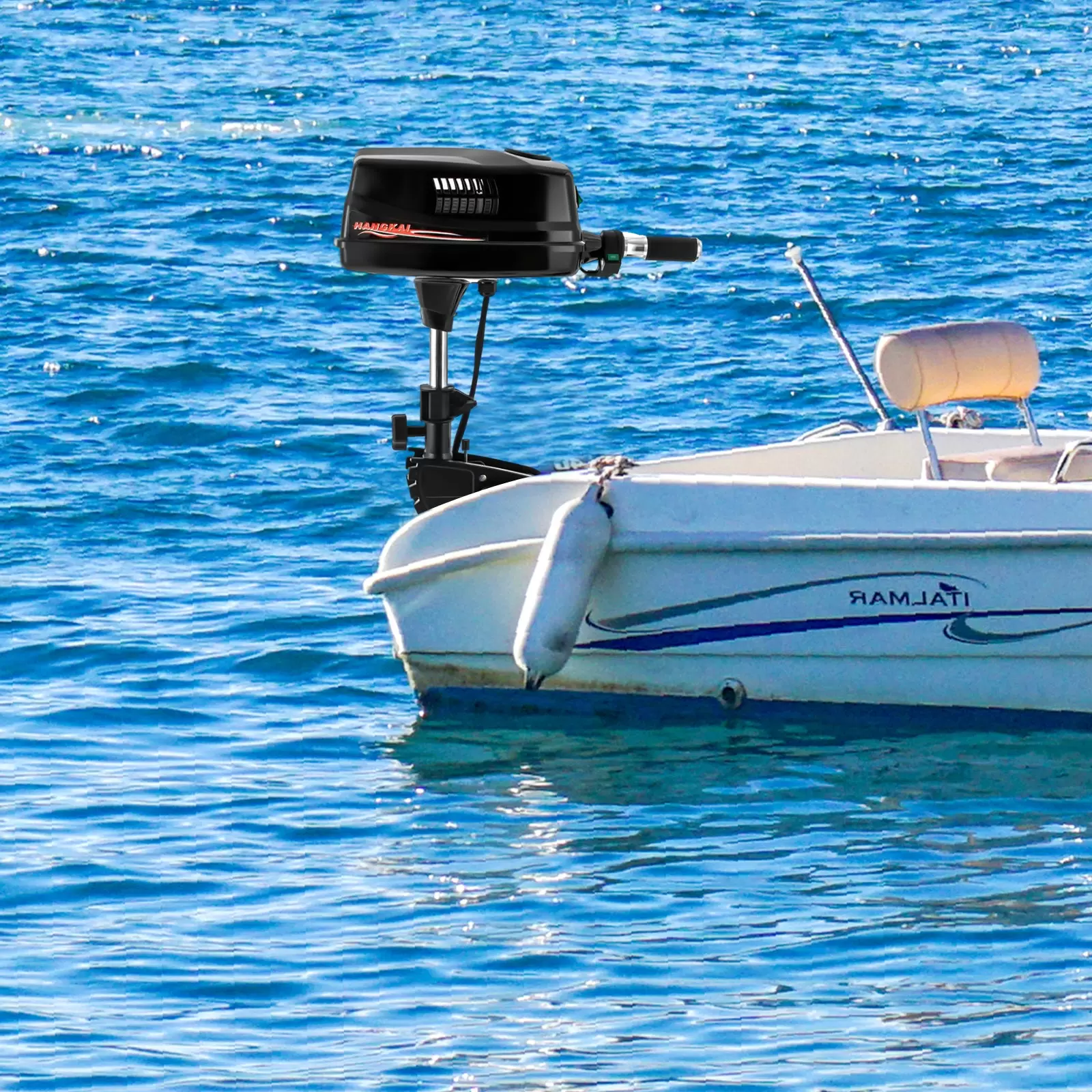 CNCEST 24V Bürstenloser Außenbordmotor Fischerboot Motor Pinnensteuerung Schalterknopf