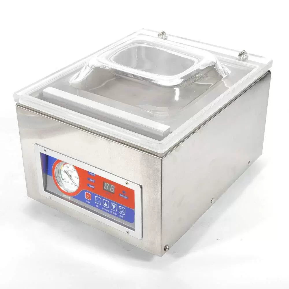 CNCEST Kammervakuumierer aus 2CFM Edelstahl -120W Vakuumverpackungsmaschine