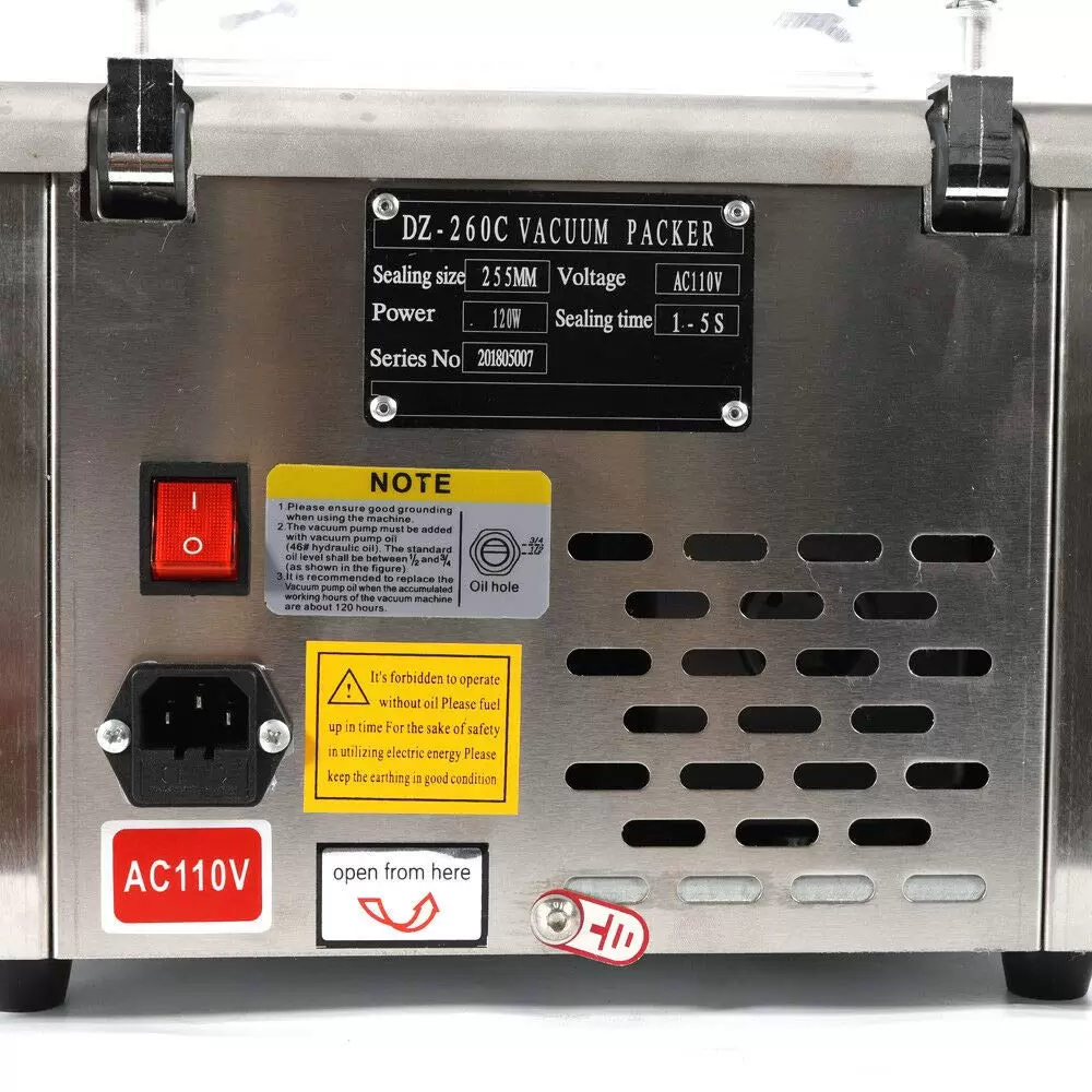 CNCEST Kammervakuumierer aus 2CFM Edelstahl -120W Vakuumverpackungsmaschine