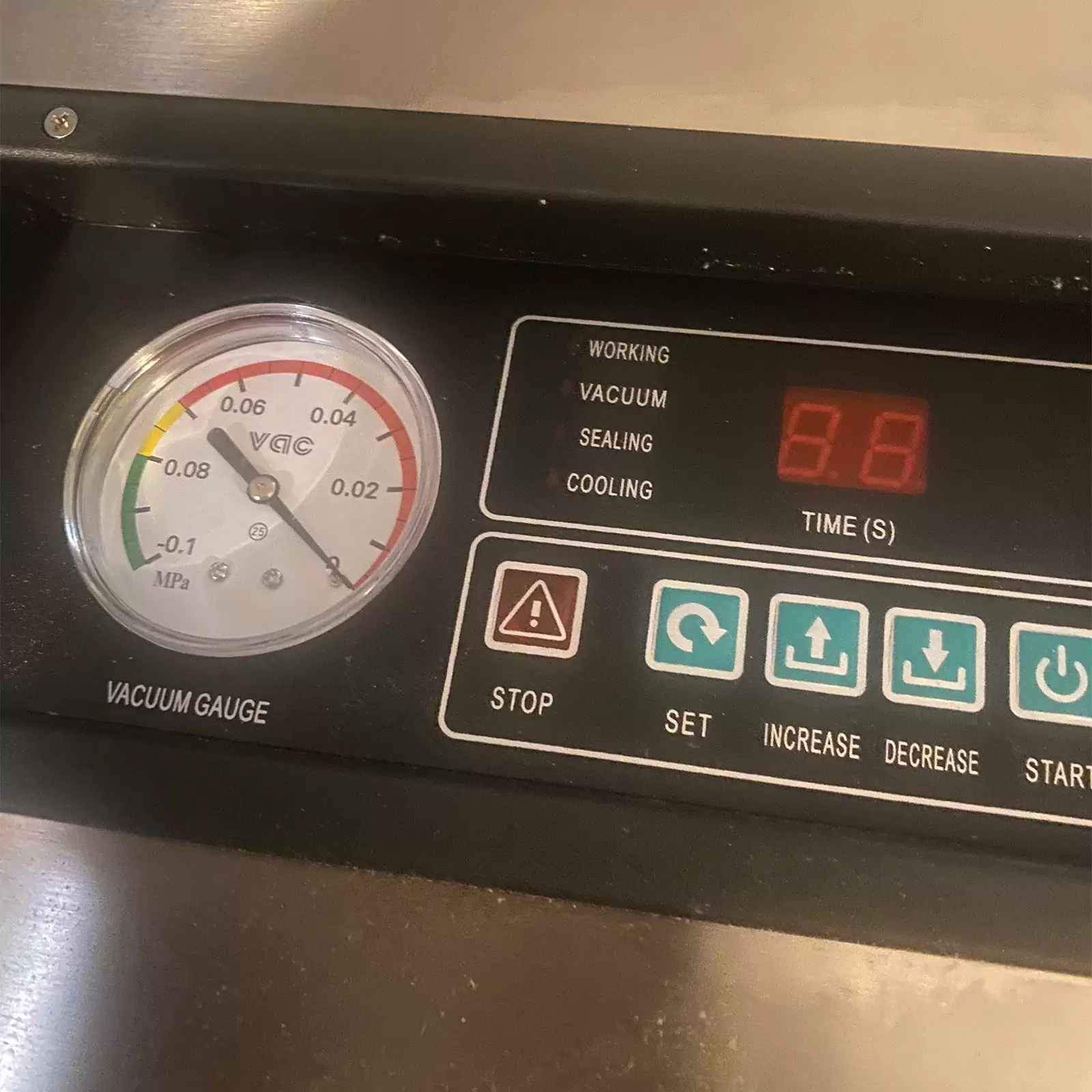 CNCEST Kammervakuumierer aus 2CFM Edelstahl -120W Vakuumverpackungsmaschine