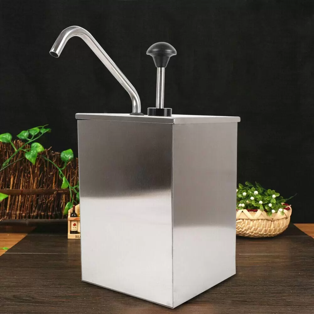 Saucenspender, 4L Edelstahl Soßenpumpenspender Ketchup Pumpspender Spender für Sojasoße Essig, Saucenspender Dosierspender