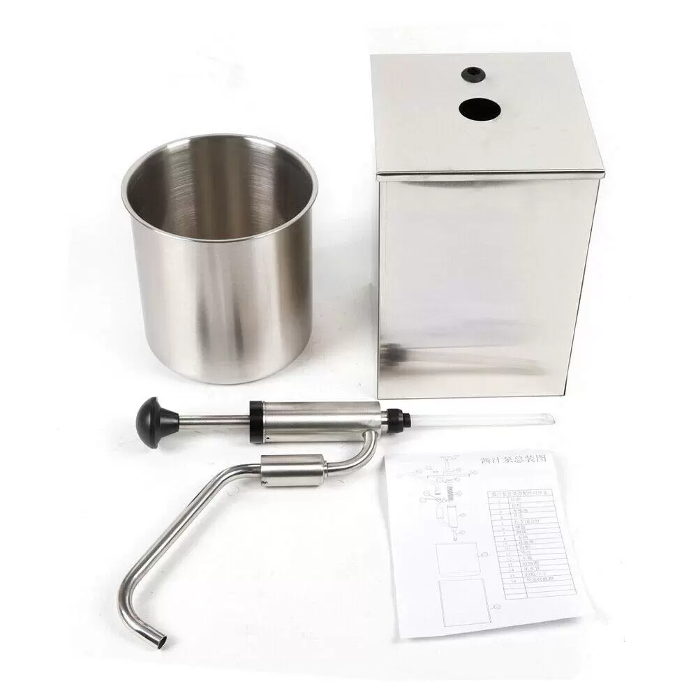 Saucenspender, 4L Edelstahl Soßenpumpenspender Ketchup Pumpspender Spender für Sojasoße Essig, Saucenspender Dosierspender