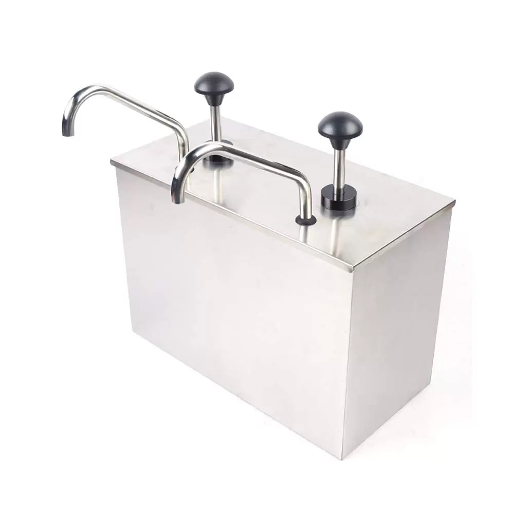 CNCEST 2X4L Edelstahl Pumpspender Soßenspender Mayonaise Senf Spender Saucenspender Dosierspender