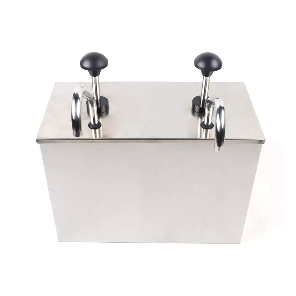 CNCEST 2X4L Edelstahl Pumpspender Soßenspender Mayonaise Senf Spender Saucenspender Dosierspender