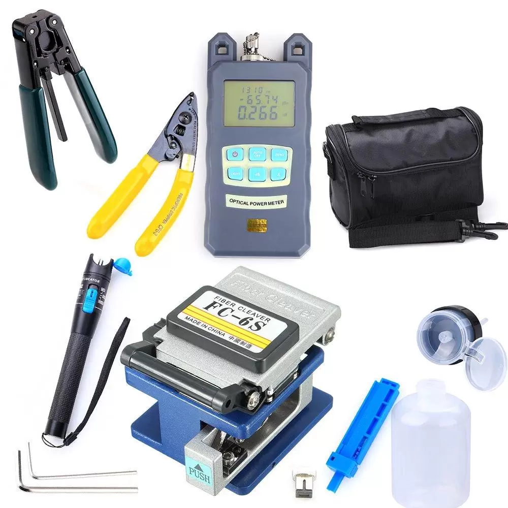TTH-Toolkit für Glasfaser mit FC-6S Fiber Cleaver und optischem Leistungsmesser