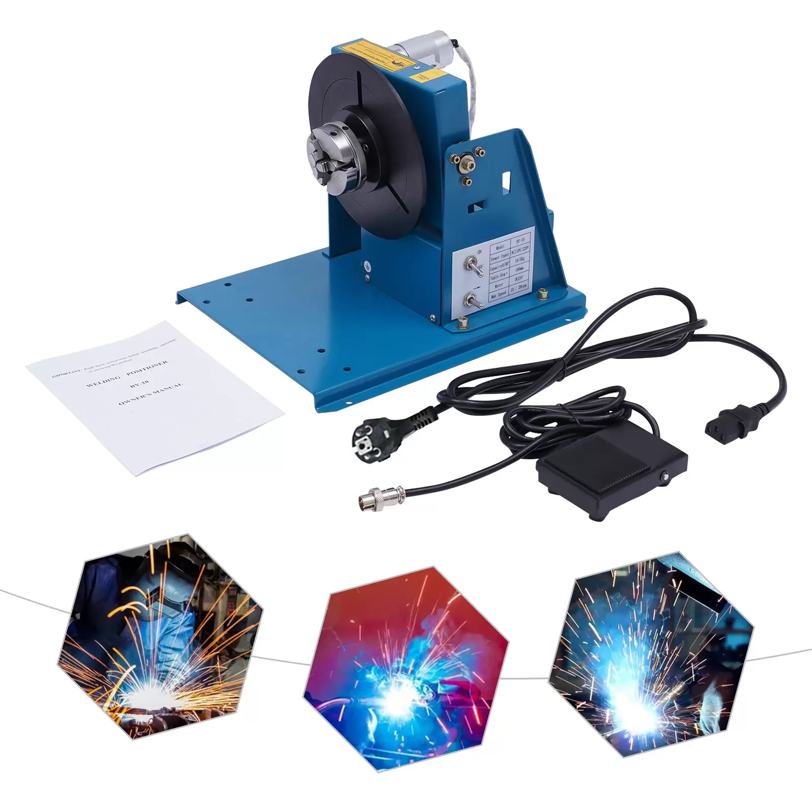 15W 220V Schweißdrehtisch Schweißpositionierer Drehtisch Manipulator Schweißgeräte 2-10r/Min
