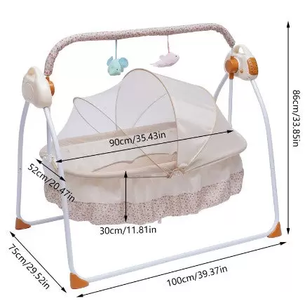 Elektrische Babybett Babyschaukel Kinderbett Baby Kleinkind Schlafbett Wiege 12 Musik Mit Fernbedienung