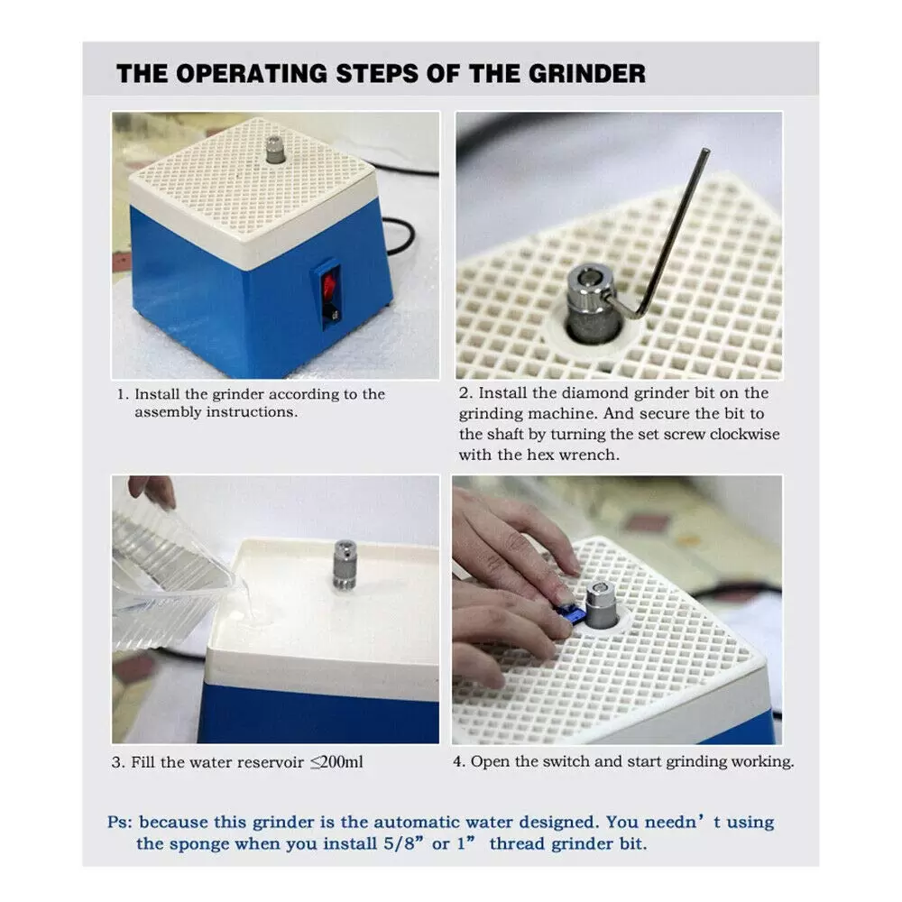 220V Mini tragbare gebeizte Schleifmaschine Diamond Glass Art Schleifwerkzeuge Blau mit Grinderscheibe für Marmor Keramik 220V Mini tragbare gebeizte Schleifmaschine Diamond Glass Art Schleifwerkzeuge Blau mit Grinderscheibe für Marmor Keramik