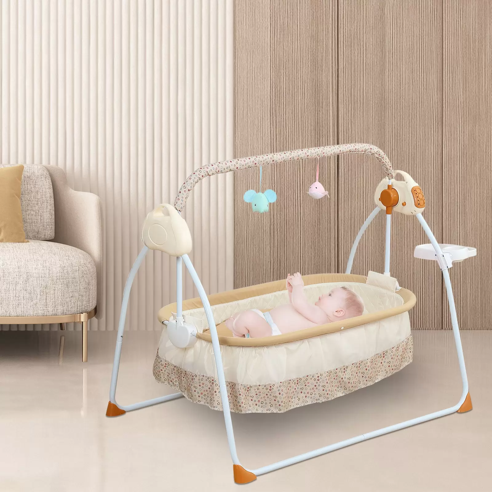CNCEST Elektrische Baby Wiege Automatische Babywippe Bluetooth-Schaukelstuhl Mit Musik