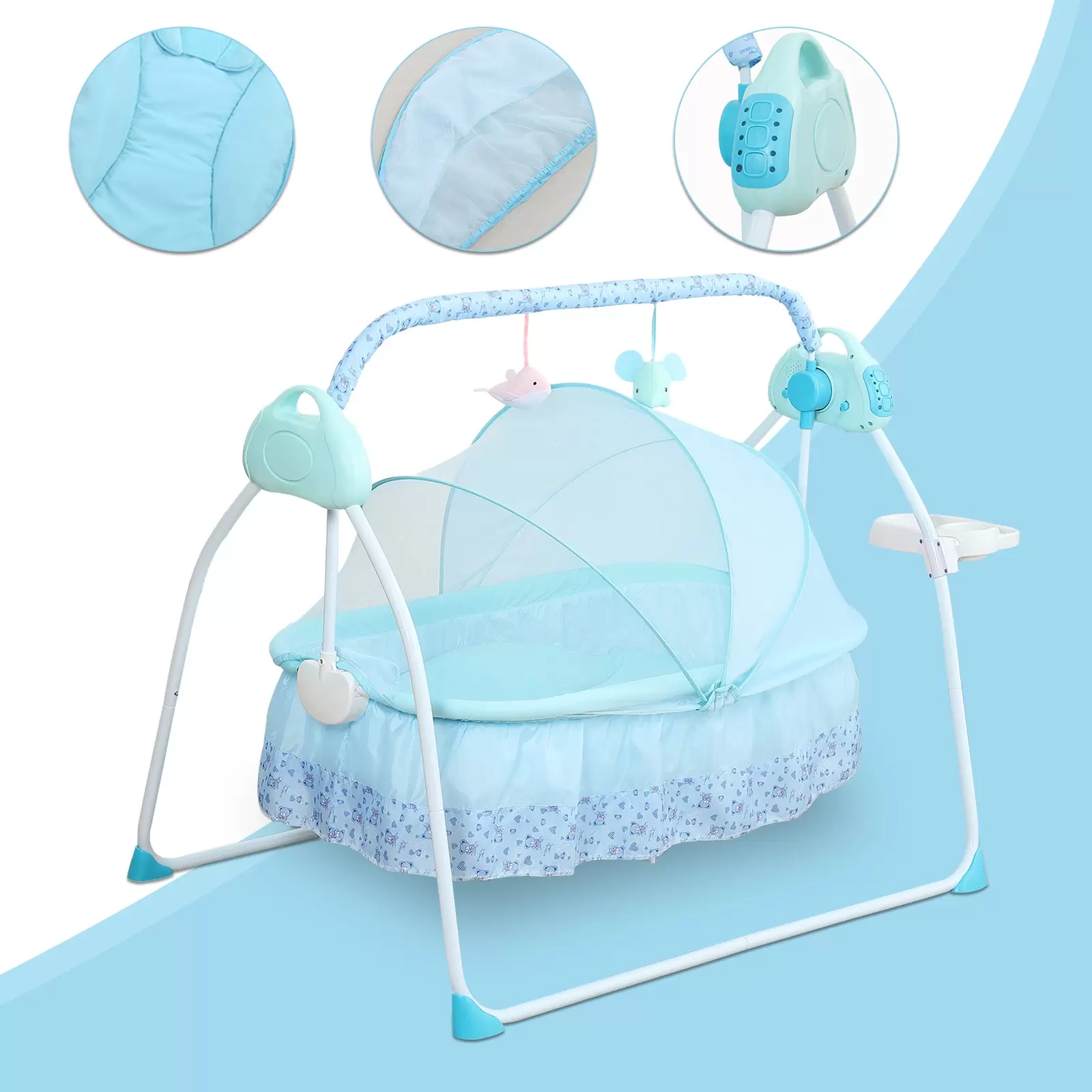 CNCEST Elektrische Baby Wiege Automatische Babywippe Bluetooth-Schaukelstuhl Mit Musik CNCEST Elektrische Baby Wiege Automatische Babywippe Bluetooth-Schaukelstuhl Mit Musik