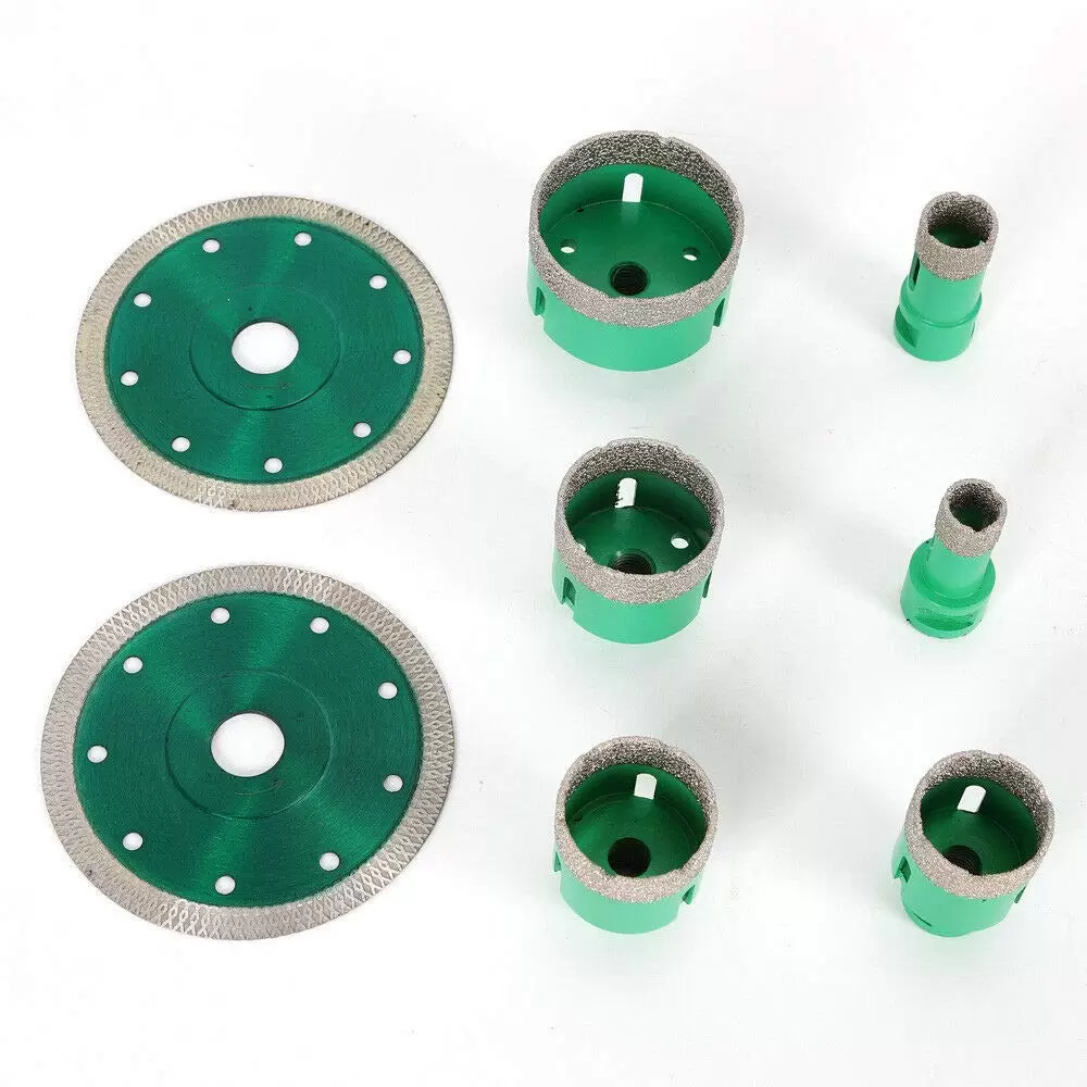 6pcs Diamantbohrer Diamant-Bohrkronen Set M14 Fliesenbohrer Feinsteinzeug kit Lochsägen+2 Kreissäge 6pcs Diamantbohrer Diamant-Bohrkronen Set M14 Fliesenbohrer Feinsteinzeug kit Lochsägen+2 Kreissäge
