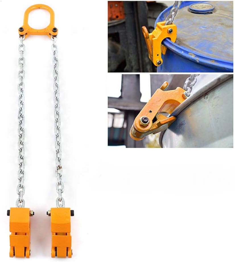 Fassheber, 2000 lbs, Kettenwickler, tragbar, Fasshebel, für Kunststoff- und Metallfässer (gelb)