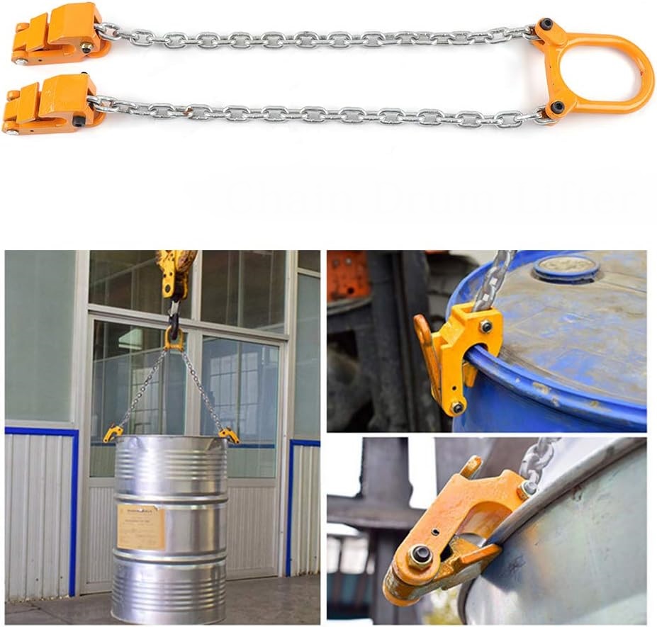 Fassheber, 2000 lbs, Kettenwickler, tragbar, Fasshebel, für Kunststoff- und Metallfässer (gelb)