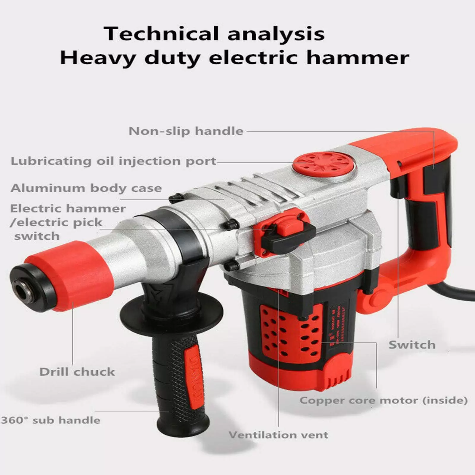 220V/2200W 30 Zylinder Schwerlasthammer Elektrischer Hammer Einfaches Bohrset 220V/2200W 30 Zylinder Schwerlasthammer Elektrischer Hammer Einfaches Bohrset