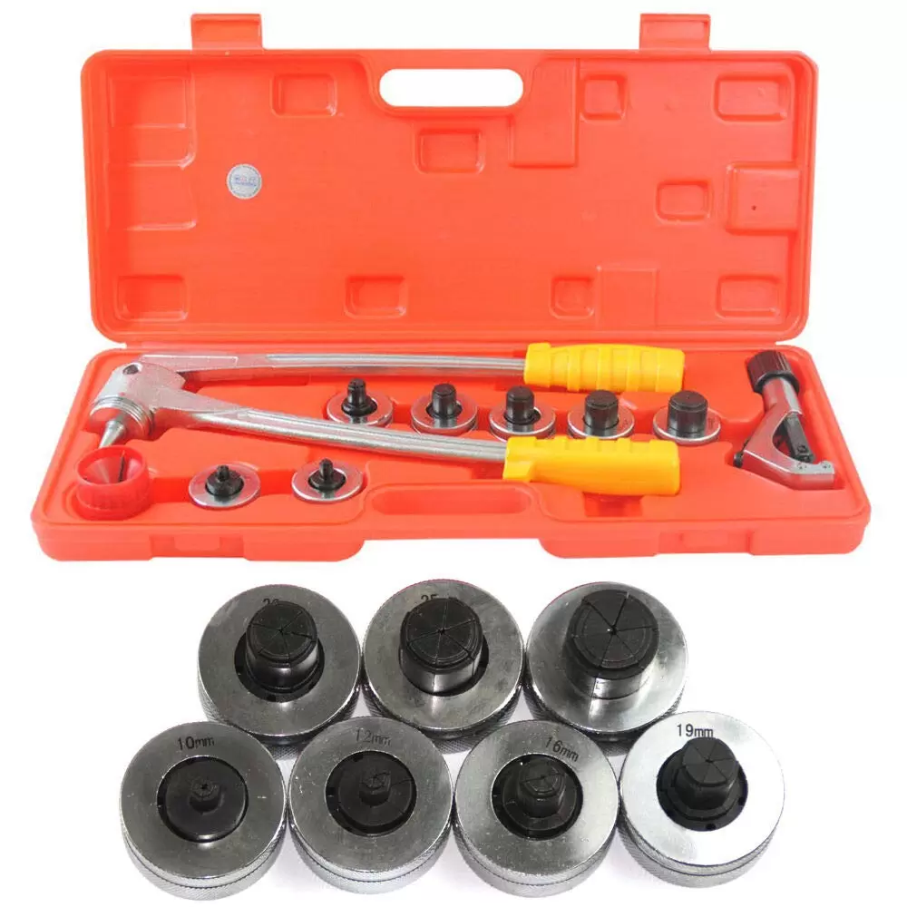 Rohrexpander Aufweitzange Rohraufweiter Satz mit Rohrabschneider inkl. 7 Aufweitköpfe 10-28mm