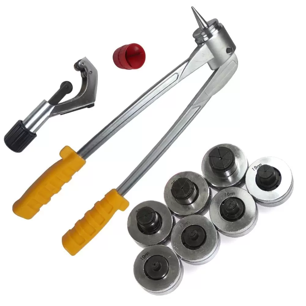 Rohrexpander Aufweitzange Rohraufweiter Satz mit Rohrabschneider inkl. 7 Aufweitköpfe 10-28mm Rohrexpander Aufweitzange Rohraufweiter Satz mit Rohrabschneider inkl. 7 Aufweitköpfe 10-28mm