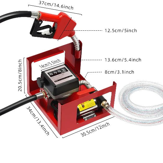 230V 200W 50L/min Dieselpumpe Heizölpumpe Selbstansaugend Zapfpistole + Zählwerk