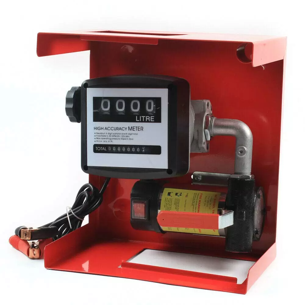 12V 45l/Min Dieselpumpe Heizölpumpe Selbstansaugend Kraftstoffpumpe Zählwerk Tankstelle