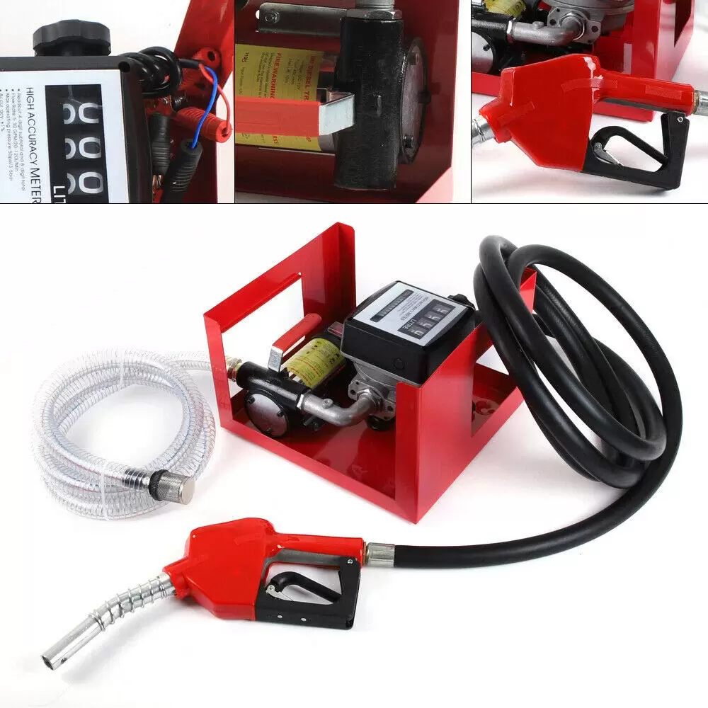 12V 45l/Min Dieselpumpe Heizölpumpe Selbstansaugend Kraftstoffpumpe Zählwerk Tankstelle