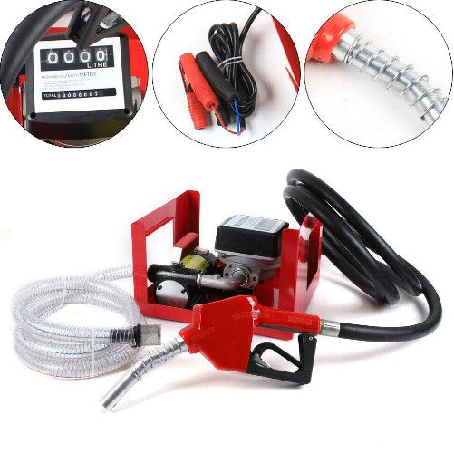 12V 50l/Min Dieselpumpe Heizölpumpe Selbstansaugend Kraftstoffpumpe Zählwerk Tankstelle