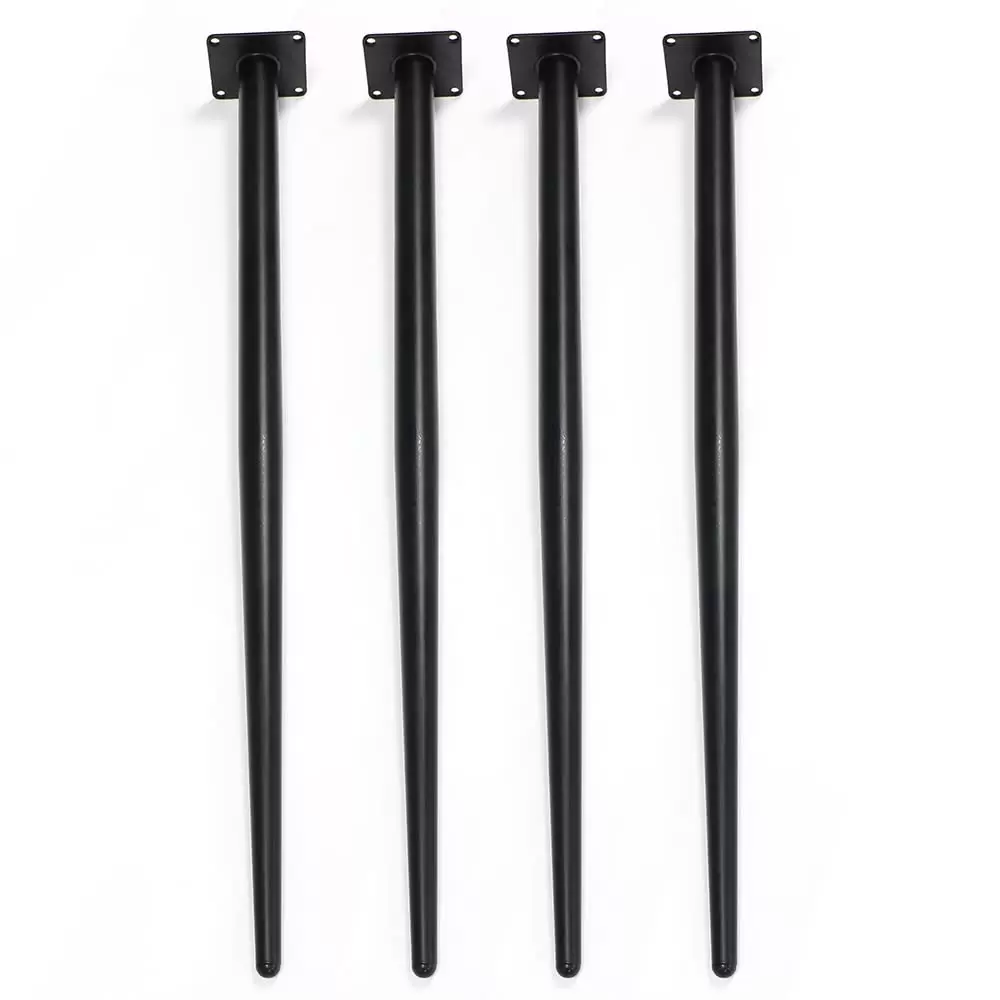 Tischbeine Konisch Tischgestell Metall Schwarz 4 x 72cm für Schreibtisch Couchtisch Bank