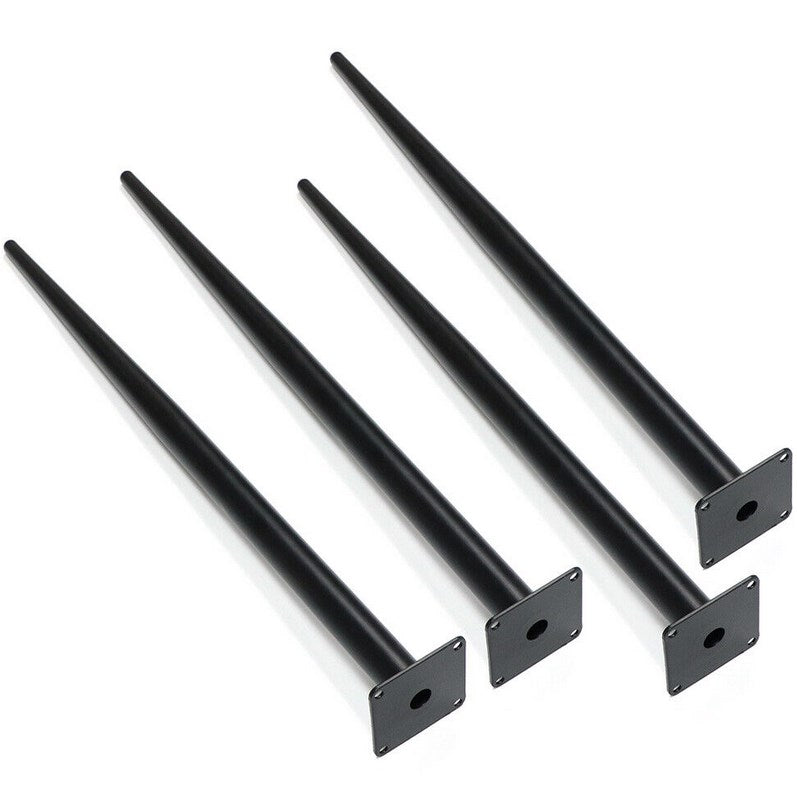 Tischbeine Konisch Tischgestell Metall Schwarz 4 x 72cm für Schreibtisch Couchtisch Bank
