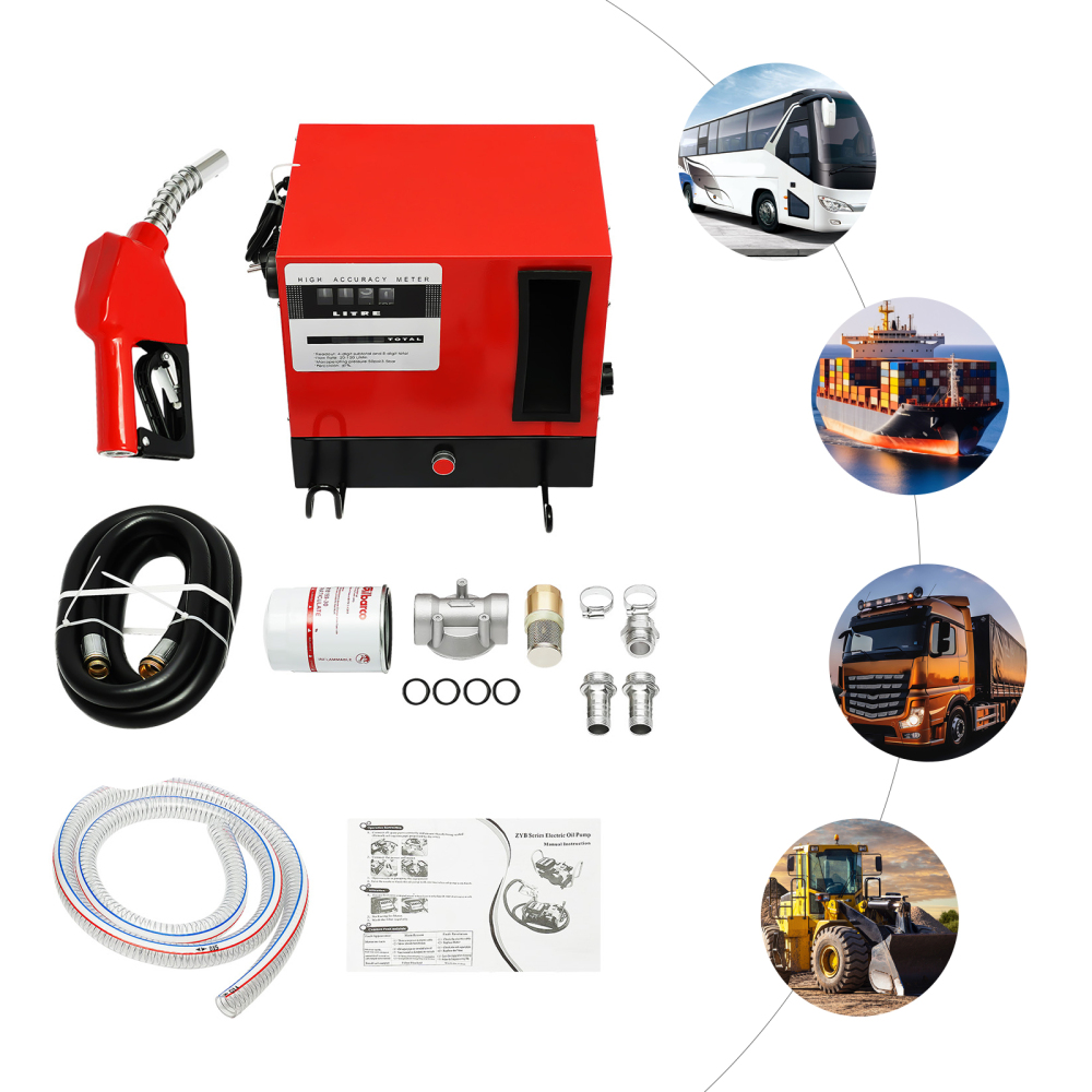 60L 550W Dieselpumpe, Selbstansaugende Kraftstoffpumpe Heizöl Pistole, mit Zählwerk