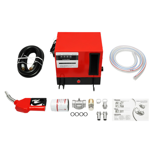 60L 550W Dieselpumpe, Selbstansaugende Kraftstoffpumpe Heizöl Pistole, mit Zählwerk