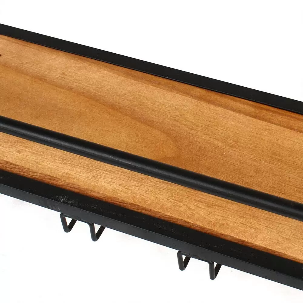 Wandmontiertes Weinregal 3 Tiers Weinflaschen-Lagerregal aus Metall an der Wand mit Glasbecherhalter