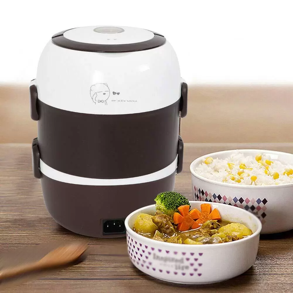 2L 3 Schicht Elektrische Lunchbox Lunchbox heizen Reiskocher220V