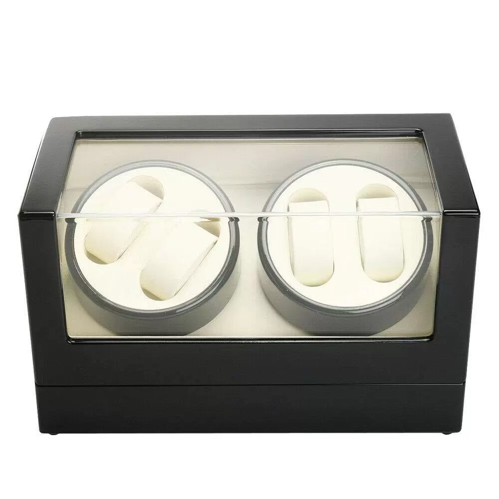 CNCEST Automatik Uhrenbeweger Holz Watch Winder Box Uhrenkasten für 4 + 0 Uhren