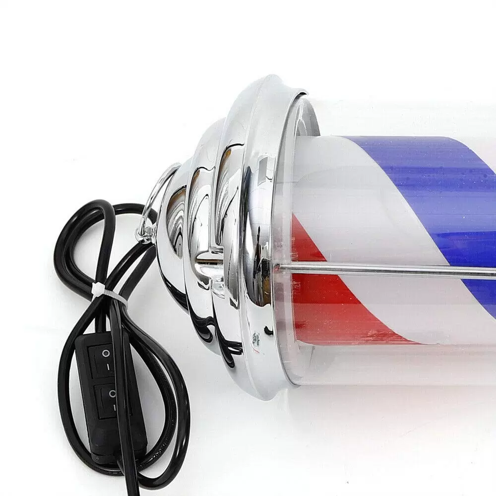 LED Classic Barber Pole Schwarz Weiß Beleuchtung Und Rotierenden Streifen Friseursalon