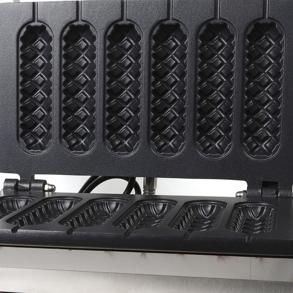 1500W Kommerzielle 6 Stück NonStick Waffeleisen Hot Dog Maschine Stick Baker