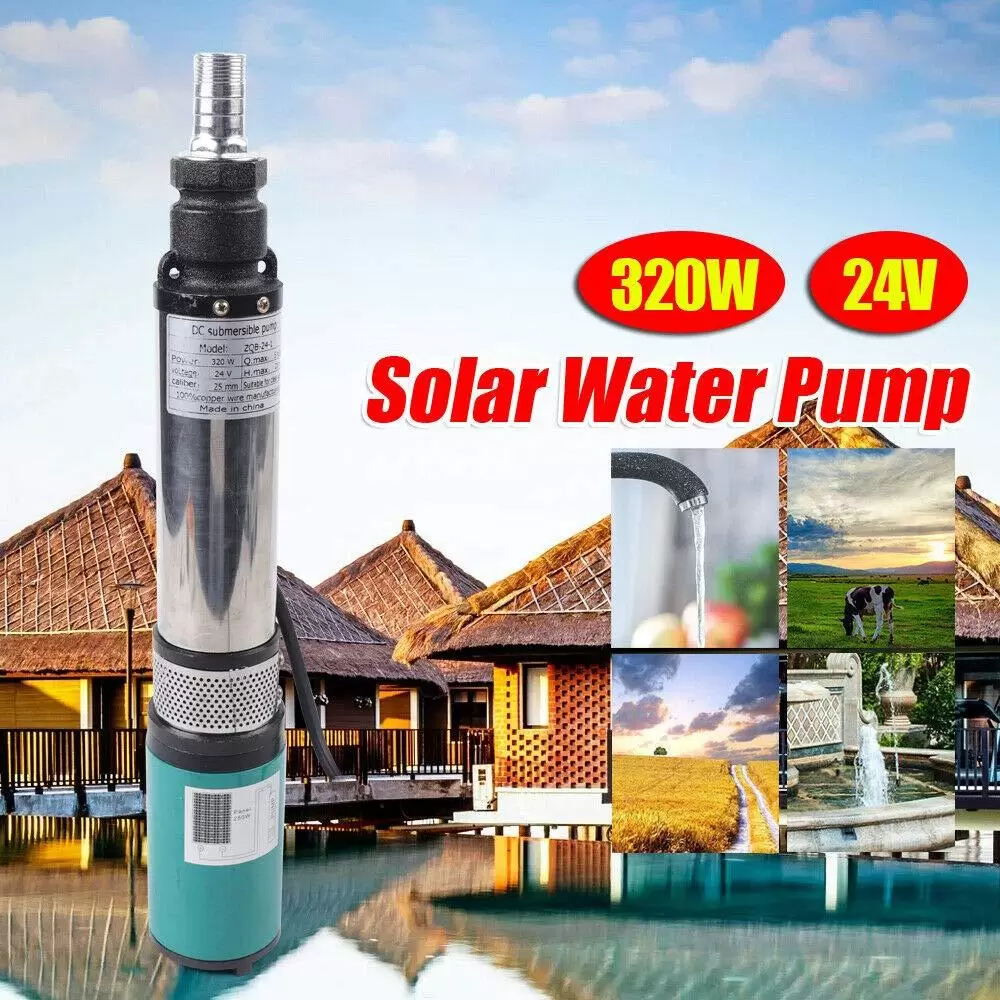 24V 320W Edelstahl Solar Tauchpumpe Tiefbrunnenpumpe 5m³/h 25 m/ 82 ft