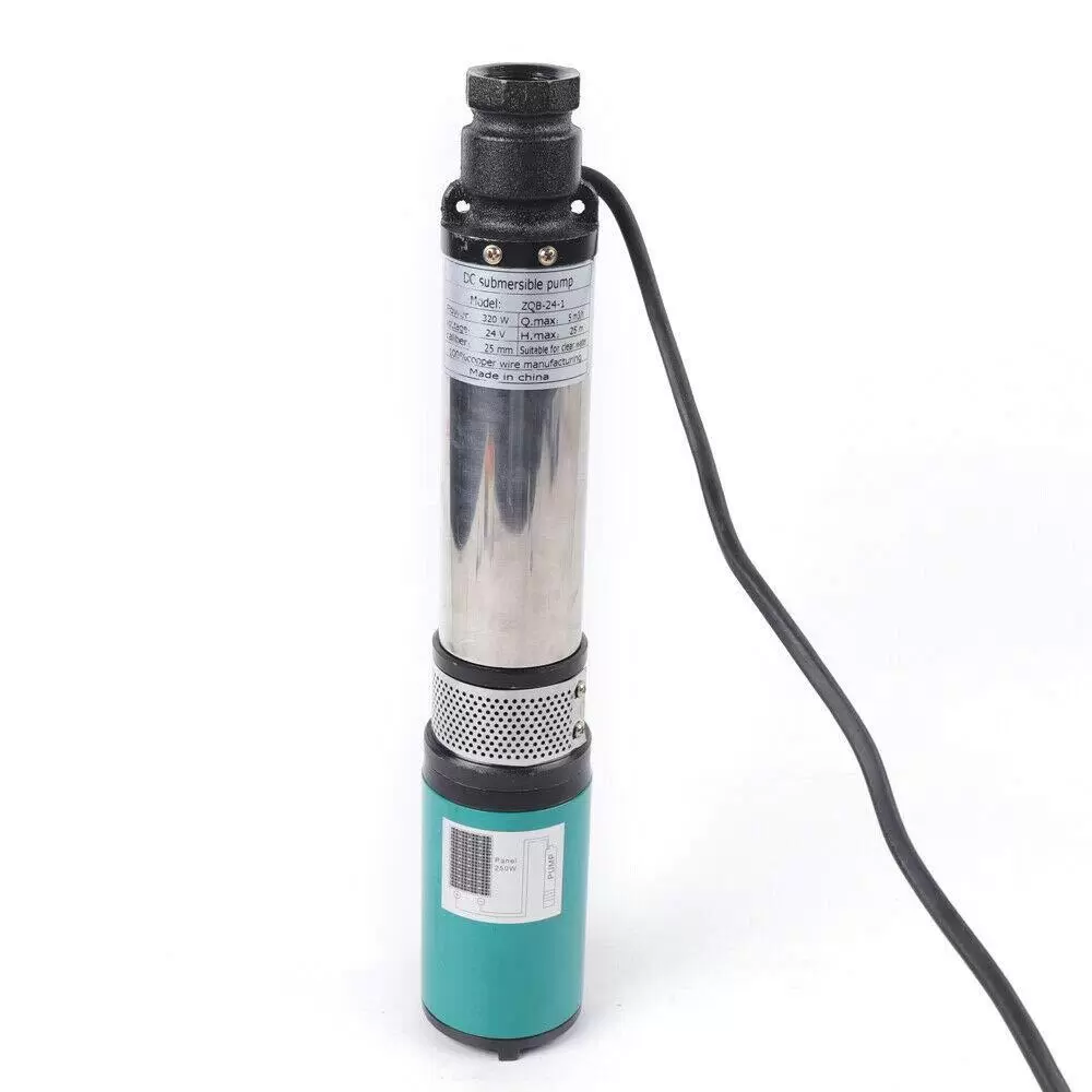 24V 320W Edelstahl Solar Tauchpumpe Tiefbrunnenpumpe 5m³/h 25 m/ 82 ft