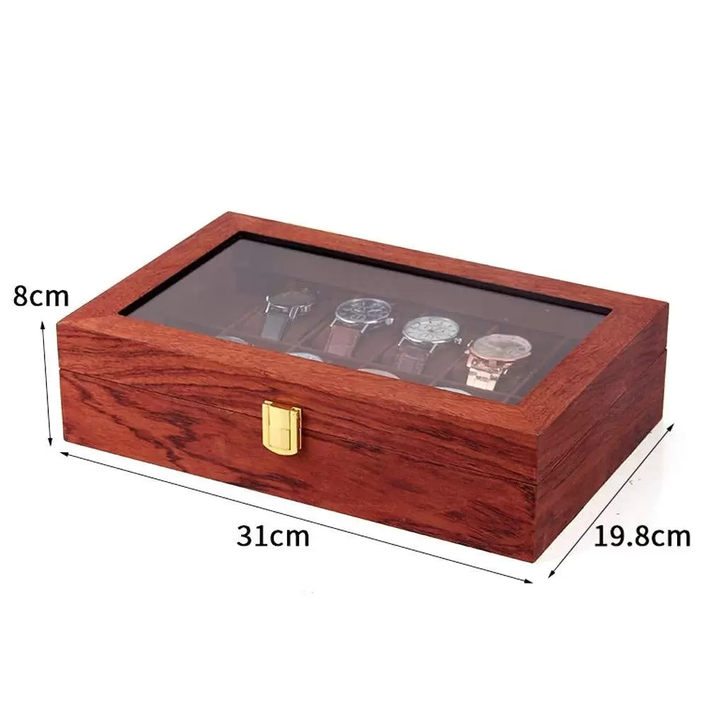 6/10/12 Uhrenbox aus Holz und Samtstoff Vintage Uhrenschatulle Display Organizer Uhrenschachtel 6/10/12 Uhrenbox aus Holz und Samtstoff Vintage Uhrenschatulle Display Organizer Uhrenschachtel