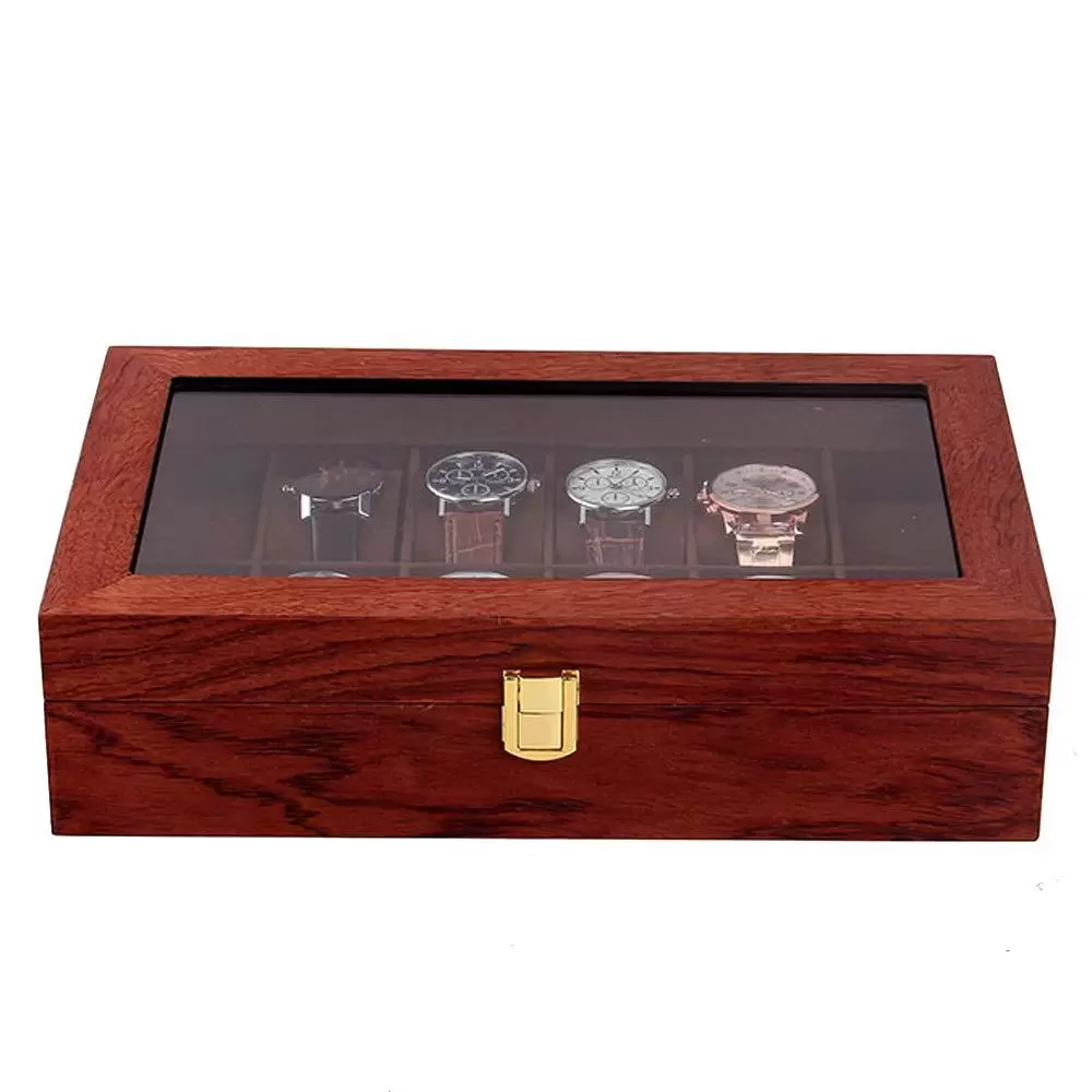 6/10/12 Uhrenbox aus Holz und Samtstoff Vintage Uhrenschatulle Display Organizer Uhrenschachtel 6/10/12 Uhrenbox aus Holz und Samtstoff Vintage Uhrenschatulle Display Organizer Uhrenschachtel