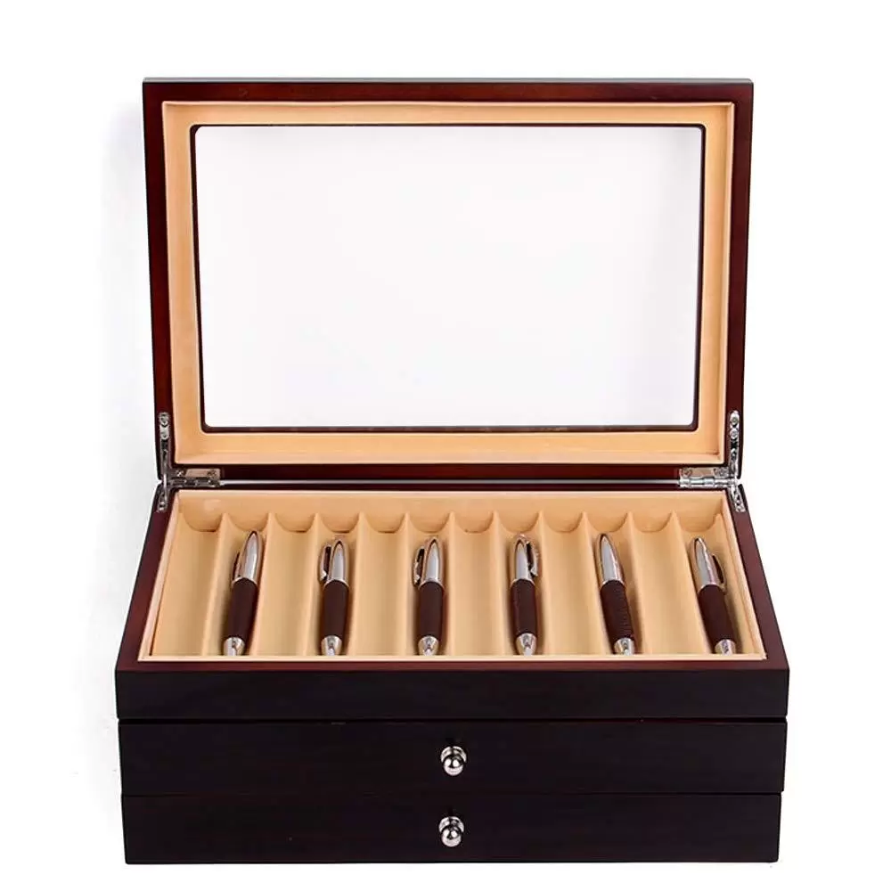 Geschenk 3 Layer 34 Slot Stifte Sammelbox Stifthalterbox mit 3 Ebene Vitrine Federhalter Display Organizer Box Geschenk 3 Layer 34 Slot Stifte Sammelbox Stifthalterbox mit 3 Ebene Vitrine Federhalter Display Organizer Box